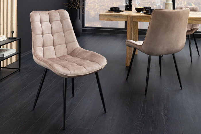 Set 4 scaun ROADSTAR din catifea sampanie [2]