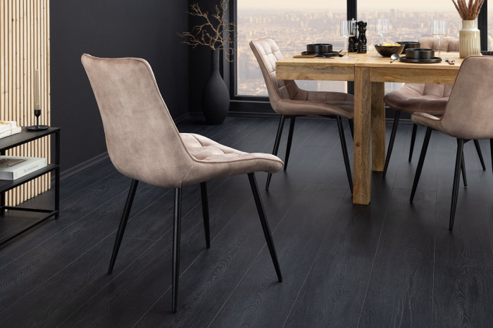 Set 4 scaun ROADSTAR din catifea sampanie [4]