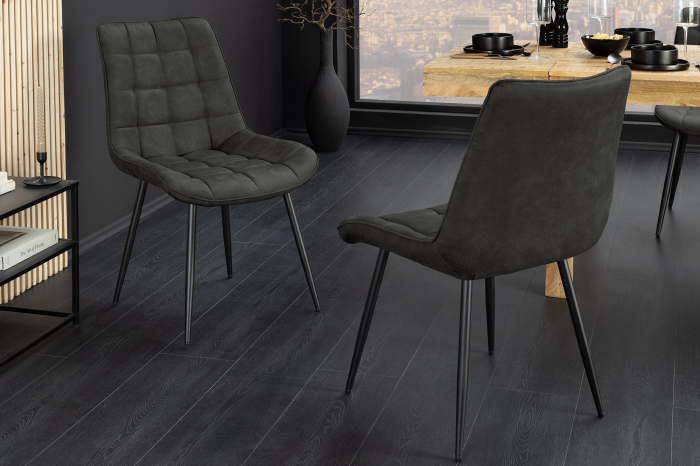 Set 4 scaun ROADSTAR din microfibra gri inchis [3]