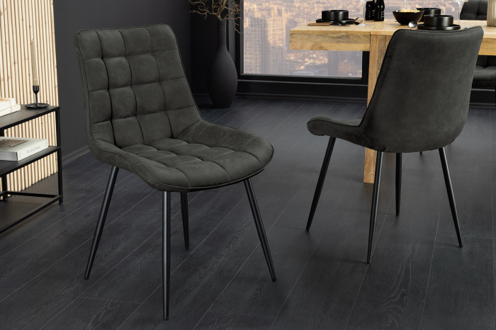 Set 4 scaun ROADSTAR din microfibra gri inchis [5]