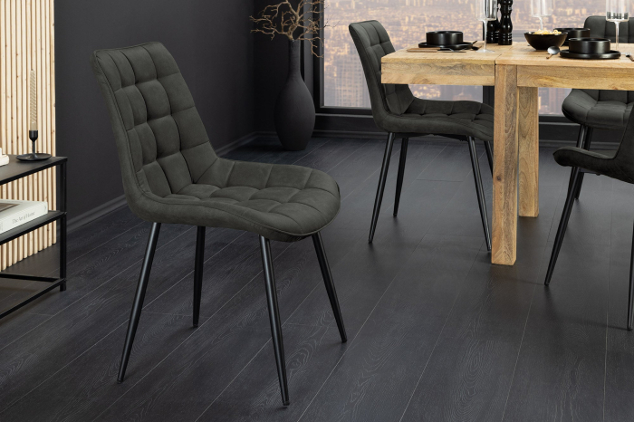 Set 4 scaun ROADSTAR din microfibra gri inchis [4]