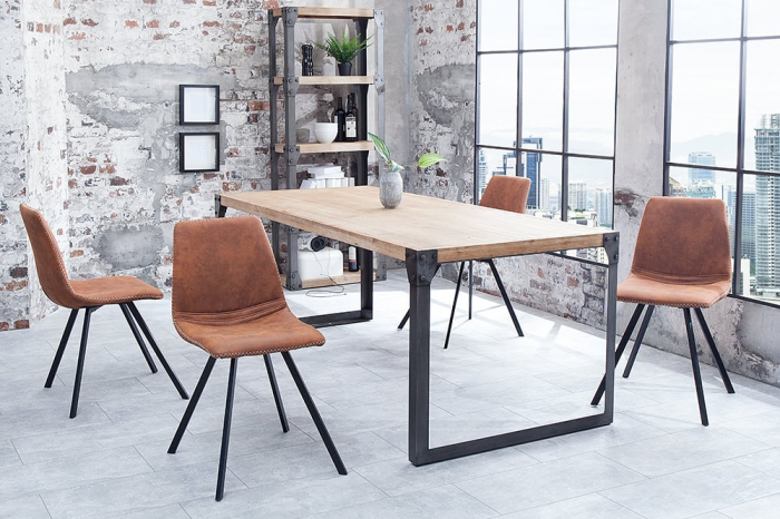 Set 4 scaune dining Amsterdam cu tapiterie din microfibra [2]