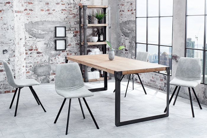 Set 4 scaune dining Amsterdam cu tapiterie din microfibra [2]