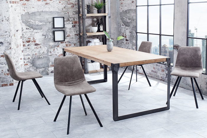 Set 4 scaune dining Amsterdam cu tapiterie din microfibra [2]