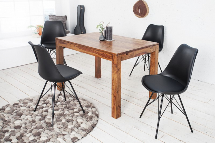 Set 4 scaune Scandinavia din plastic dur si sezut cu piele ecologica [2]