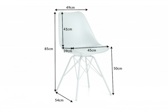 Set 4 scaune Scandinavia din plastic dur si sezut cu piele ecologica [5]