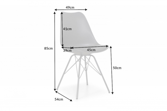 Set 4 scaune Scandinavia din plastic dur si sezut cu piele ecologica [5]