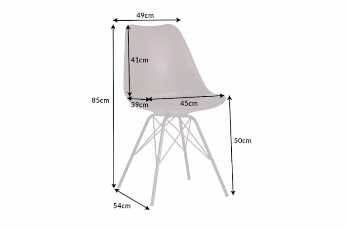 Set 4 scaune Scandinavia din plastic dur si sezut cu piele ecologica [6]