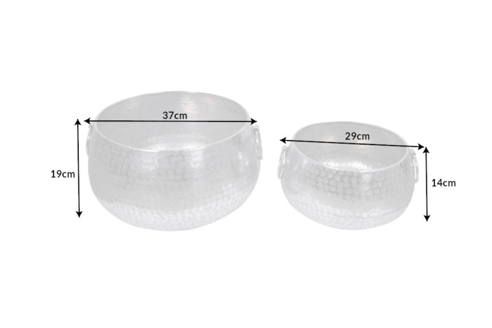 Set de 2 boluri ORIENT 28-40 cm, argintiu [10]