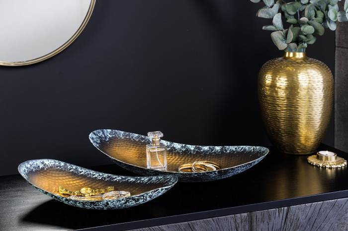 Set de 2 boluri ORIENT 35-45 cm, cu efect de ciocănit, auriu cu patină [5]