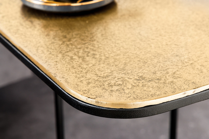 Set de 2 măsuțe laterale ABSTRACT, 40 cm, cadru metalic auriu-argintiu-negru [6]