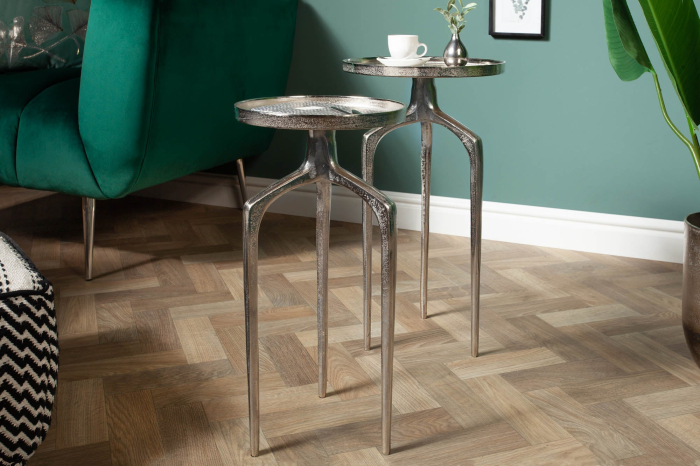 Set de 2 măsuțe laterale ABSTRACT argintii [2]