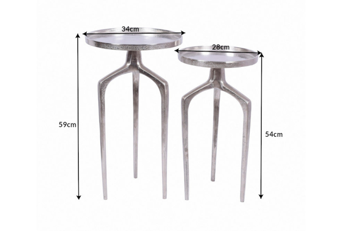 Set de 2 măsuțe laterale ABSTRACT argintii [7]