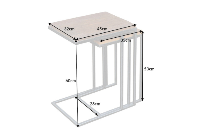 Set de 2 măsuțe laterale BARRACUDA din lemn reciclat [9]