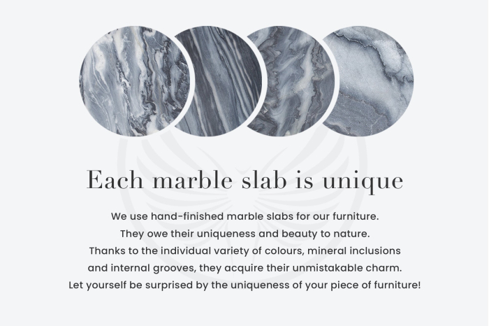 Set de 2 măsuțe laterale ELEMENTS gri blat din marmură [9]