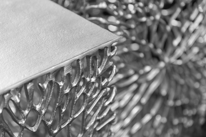 Set de 2 măsuțe laterale LEAF 40-45cm argintii [6]