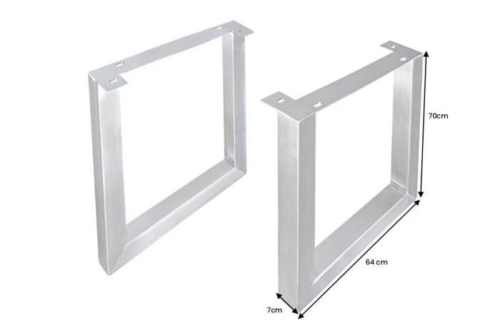 Set de 2 picioare U-legs pentru masa din otel inoxidabil, 70 cm [6]