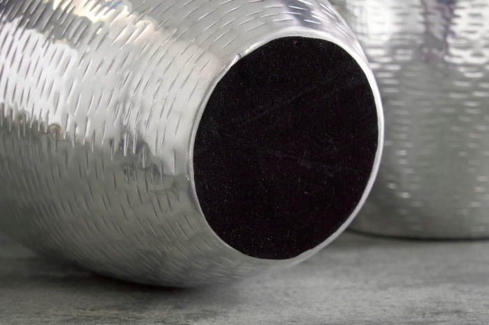 Set de 2 vaze ORIENTAL cu efect de lovituri de ciocan, argintiu [8]