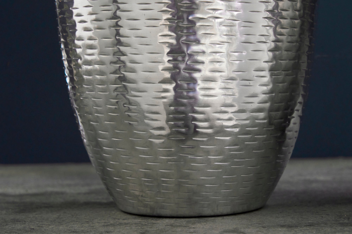 Set de 2 vaze ORIENTAL cu efect de lovituri de ciocan, argintiu [6]