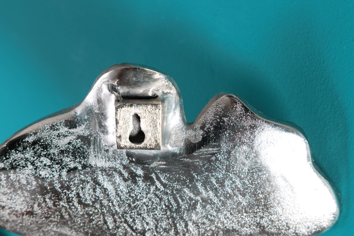 Set de 3 cuierele decorative de perete GINKGO argintii [7]