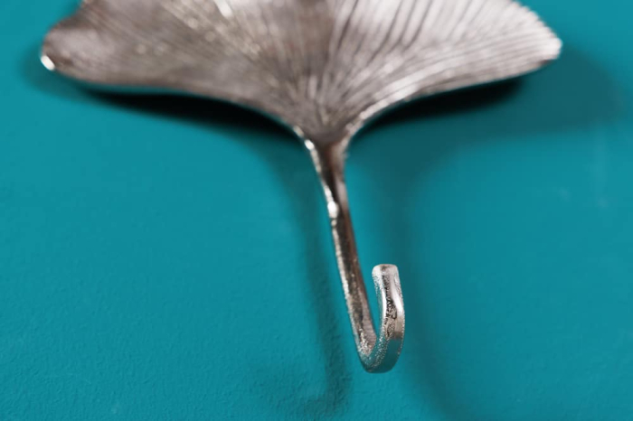 Set de 3 cuierele decorative de perete GINKGO argintii [6]