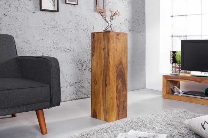 Set de 3 stâlpi decorativi MAKASSAR 60-80 cm din lemn de sheesham [7]