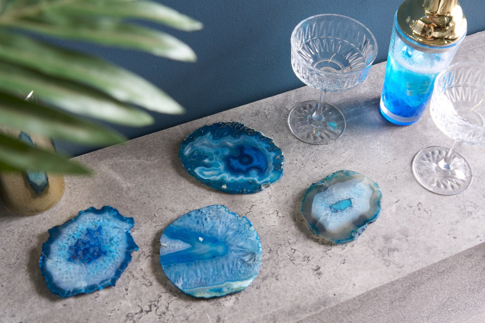 Set de 4 suporturi pentru vase ACHAT 12 cm, albastru agat [3]