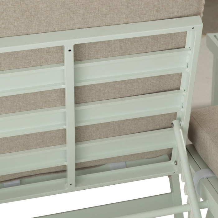 Set de exterior din aluminiu bej-alb [13]