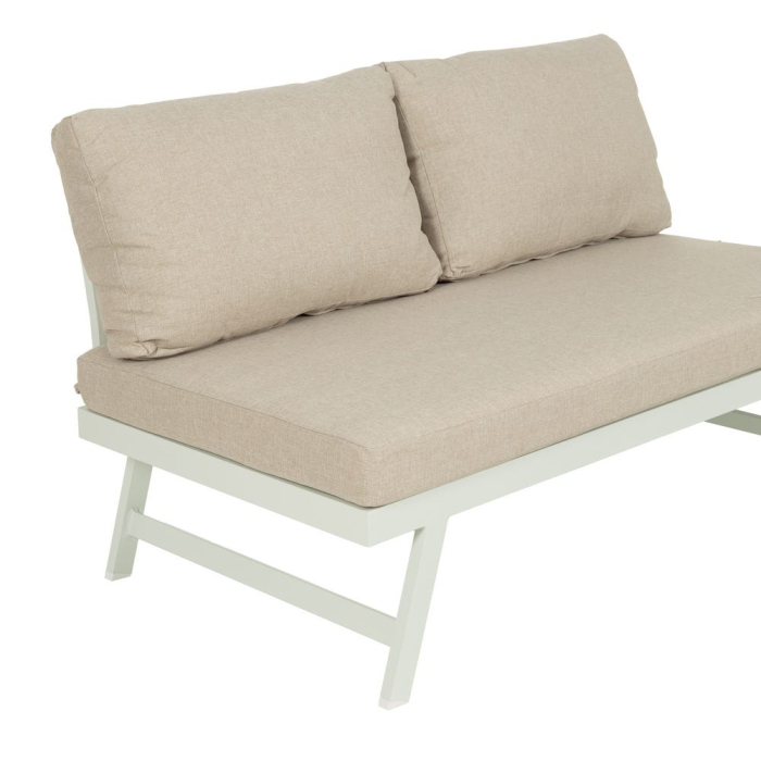 Set de exterior din aluminiu bej-alb [5]