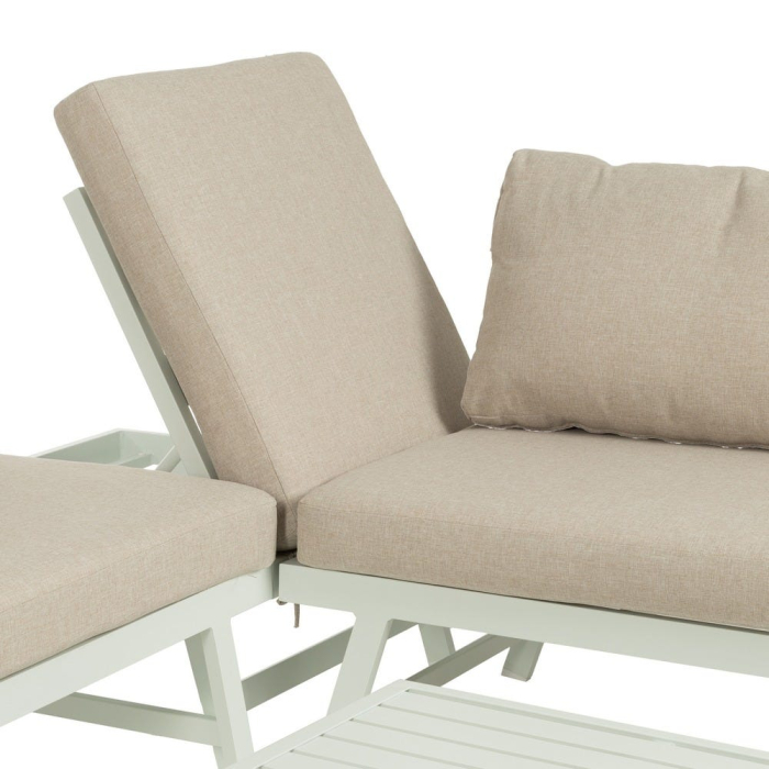 Set de exterior din aluminiu bej-alb [6]