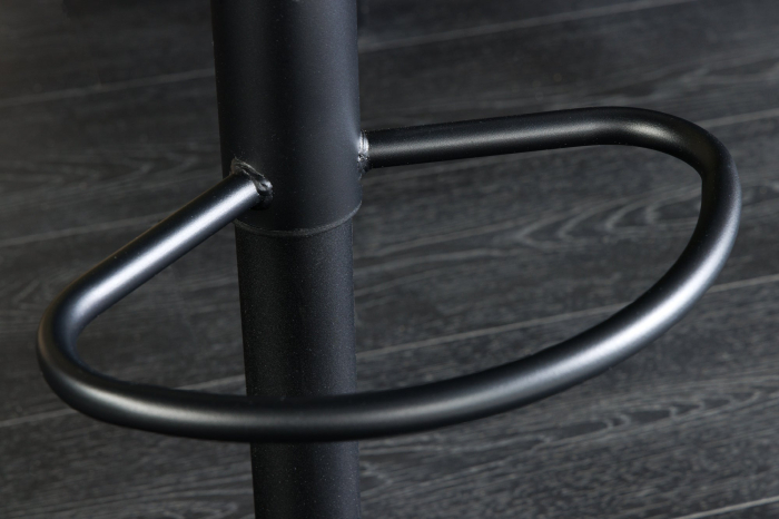 Set două scaune de bar MODENA, înălțime reglabilă între 96 și 116 cm, rotativ la 360°, catifea antracit cu cadru negru [11]