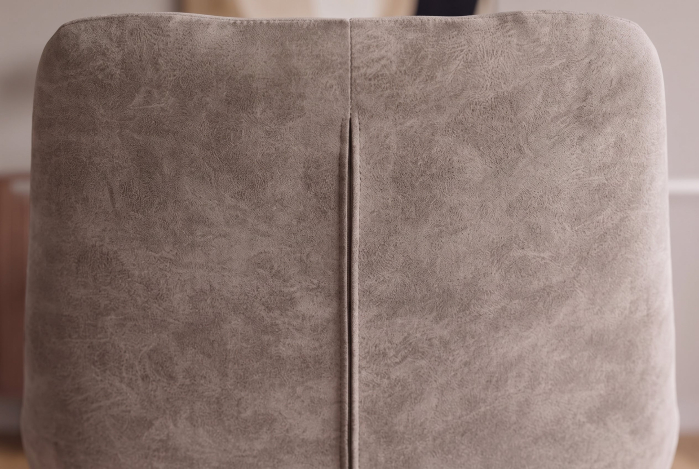 Set două scaune DIVANI în stil retro, din microfibră de catifea, culoare bej-taupe, cu cadru metalic bej [5]