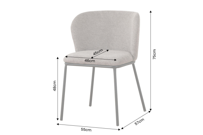 Set două scaune LYON cu cadru metalic negru, gri-bej [10]