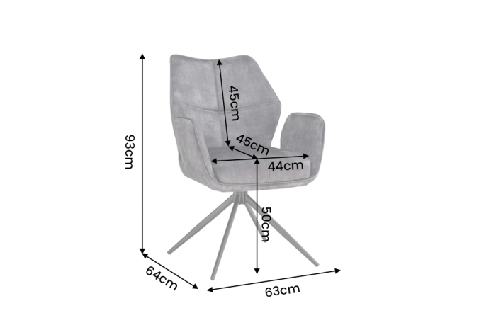 Set două scaune pivotant CONCORD 180° cu revenire automată, cu cotiere, miez cu arcuri în buzunare, catifea gri închis și negru [11]