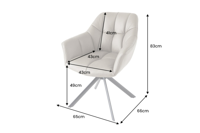 Set două scaune pivotant PAPILLON 180° cu revenire automată, cu cotiere, cusături decorative, piele de culoare gri-maro [13]