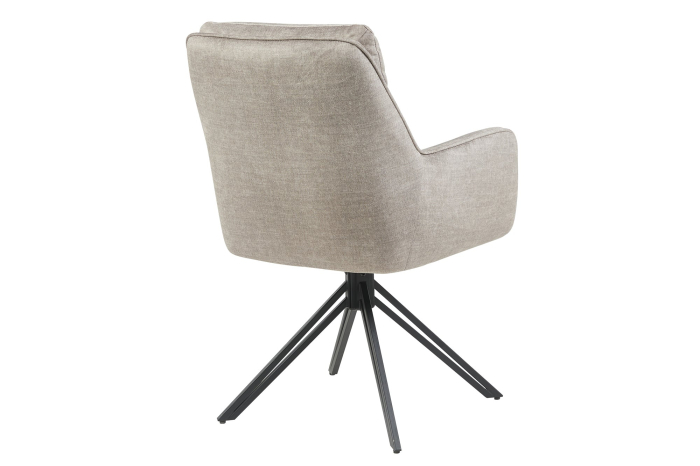 Set două scaune pivotant PROMETHEUS, rotativ la 180°, cu cotiere, din velur Vogue, culoare taupe [10]