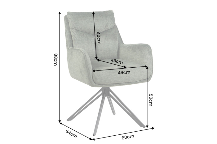 Set două scaune pivotant PROMETHEUS, rotativ la 180°, cu cotiere, din velur Vogue, verde mușchi [9]