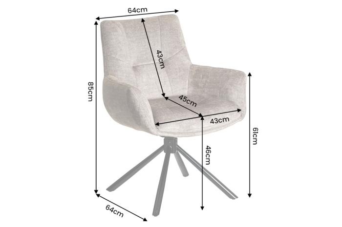 Set două scaune pivotant SIGNATURE rotativ la 360°, cu cotiere, miez cu arcuri, catifea de culoare gri-maro [9]