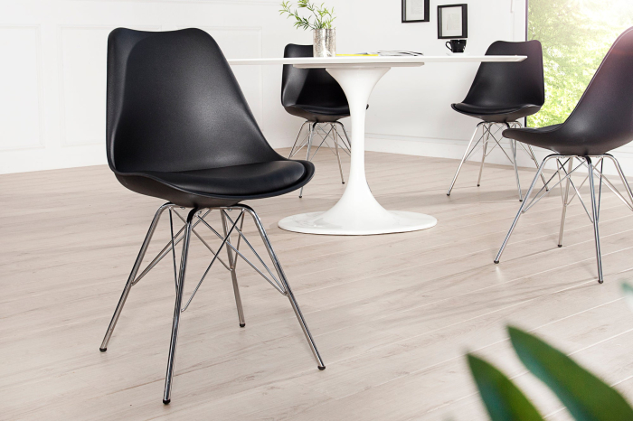 Set patru scaune SCANDINAVIA MASTERPIECE stil retro negru [3]