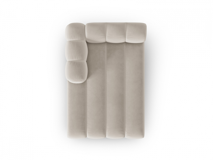 Sezlong Lupine colt pe partea stanga si tapiterie din catifea, bej [4]