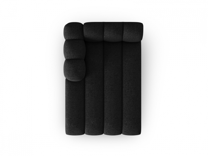 Sezlong Lupine colt pe partea stanga si tapiterie din tesatura structurala, negru [5]