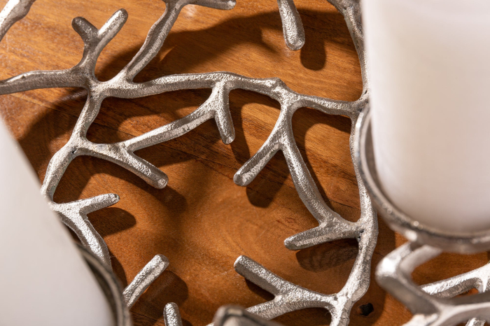 Sfeșnic ABSTRACT 38 cm 4 flăcări argintiu [7]