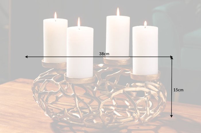 Sfeșnic ABSTRACT 38 cm 4 flăcări auriu [9]