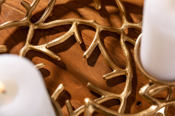 Sfeșnic ABSTRACT 38 cm 4 flăcări auriu [8]