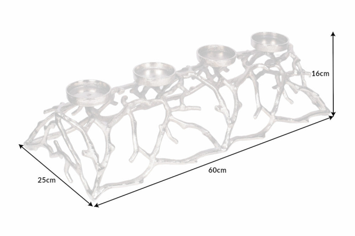 Sfeșnic ABSTRACT 60 cm 4 flăcări argintiu [9]