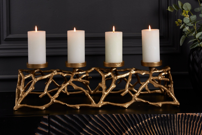 Sfeșnic ABSTRACT 60 cm 4 flăcări auriu [5]