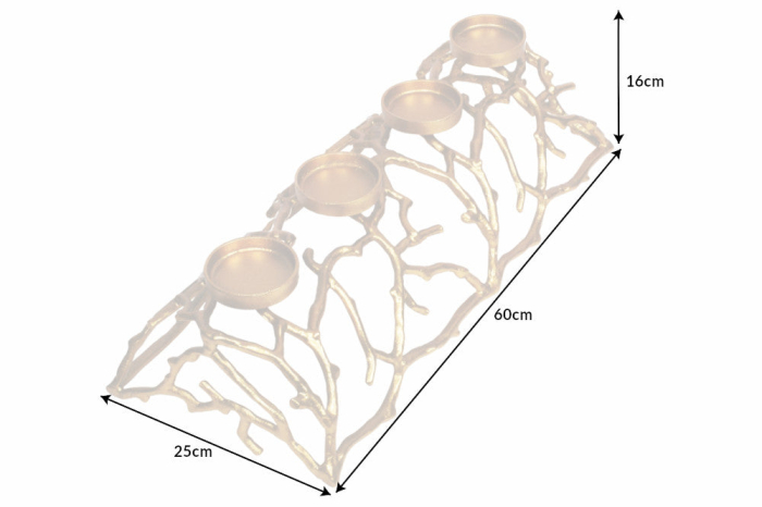 Sfeșnic ABSTRACT 60 cm 4 flăcări auriu [9]