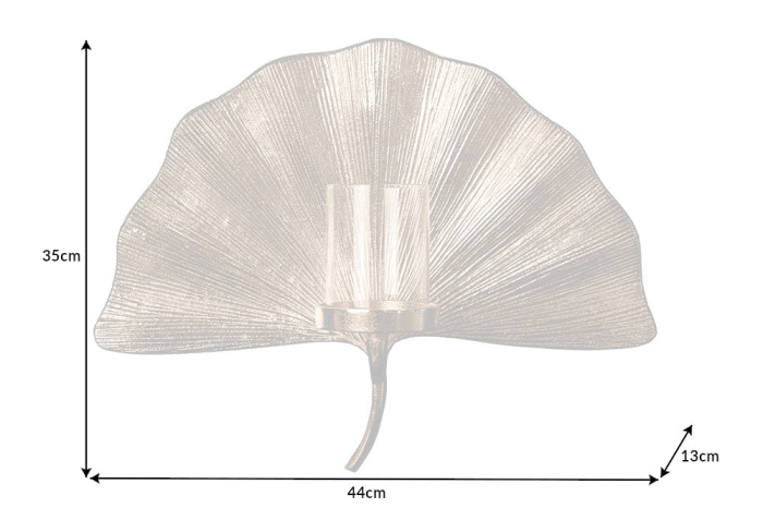 Sfeșnic decorativ de perete GINKGO argintiu [9]