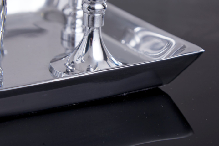 Sfeșnic MODERN BAROCK cu 7 flăcări, aluminiu argintiu [8]