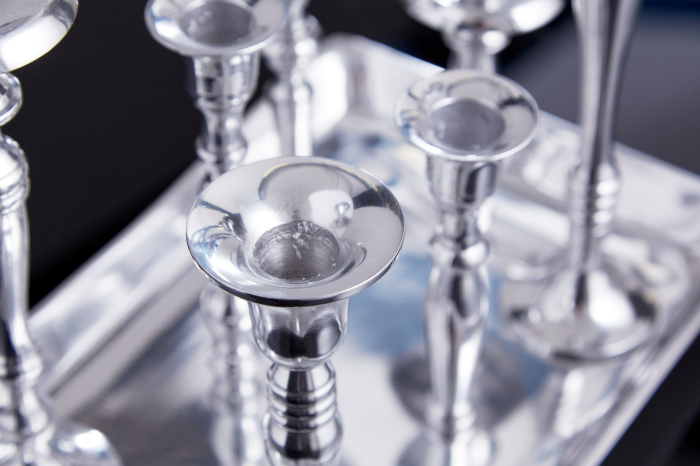 Sfeșnic MODERN BAROCK cu 7 flăcări, aluminiu argintiu [6]